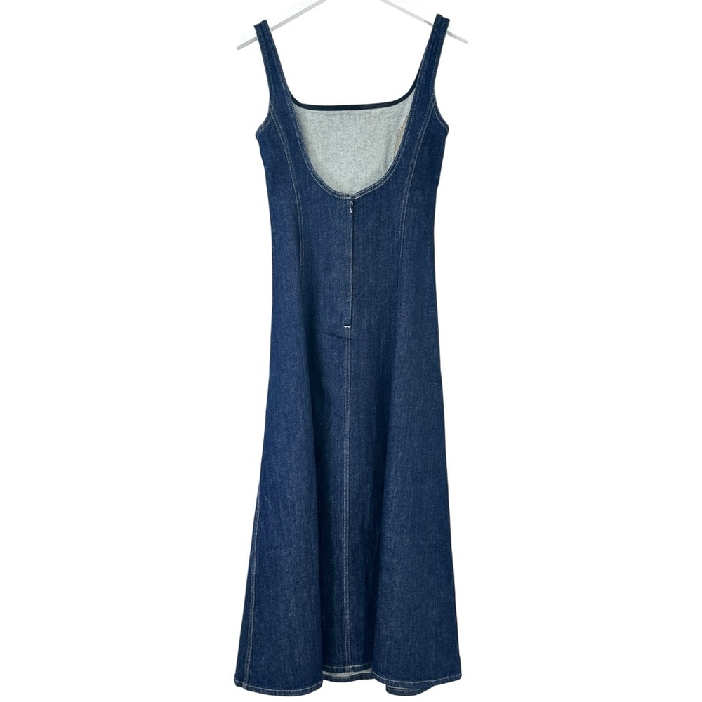 Alexa Chung x Madewell Limited Edition Dark Wash Blue Denim Tank Midi Dress sz 4 - Picture 6 of 13